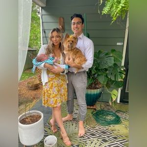 Free people orange/yellow midi dress size medium